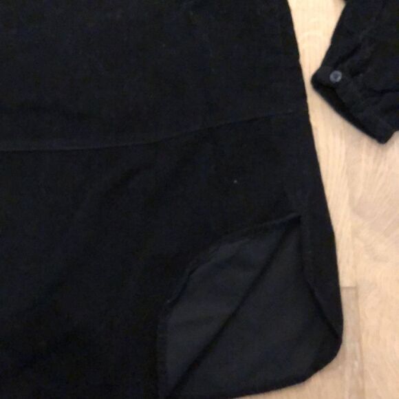 GapKids Black Corduroy Dress with Pocket Detail and Ruffles with Front Buttons - Picture 6 of 7